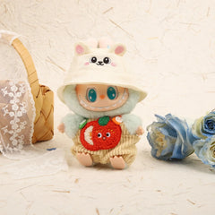 Apple Keychain Overalls + White Bunny Hat