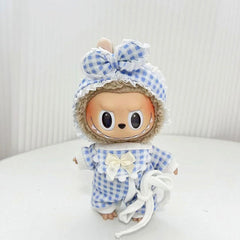 Baby Blue Checkered Pajama Set - 3 Pieces
