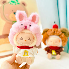 Bear White T-Shirt + Pink Bunny Hairband Set