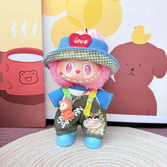 Beauty Warrior T + Shin-Chan Green Overalls + Blue Heart Hat + Blue Rain Boots + Orange Plush Bag