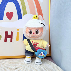 Bee Doraemon Outfit + White Bubu Cap + Yellow Canvas Shoes
