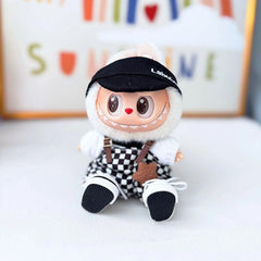 Black Bubu Snapback + Crown Belt Overalls Set Black & White + Black Canvas Shoes