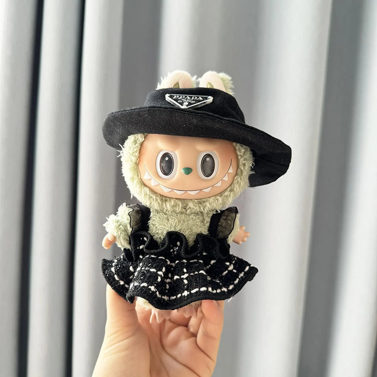 Black Checkered Chic Suspenders Dress + Ppd Hat