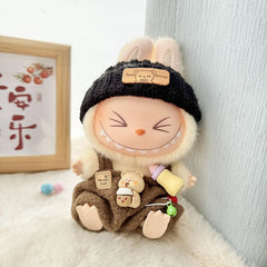 Black Flap Hat + Brown Bottle Suspenders