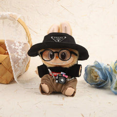 Black-Frame Glasses + Black Superstars + Khaki Pants + Kd Black Camera + Ppd Cap