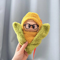 Black Frame Glasses + Corn Doll Clothes Bag (Doll Not Included)