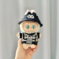 Black Kuromi Hat Charm + Black And White Striped Sweater Charm