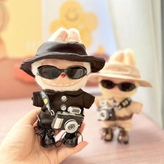 Black Lace-Up Shoes + Slim-Frame Sunglasses + Black Camera + Black Thai Police Uniform