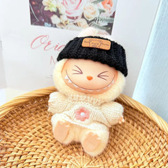 Black Trim Hat + Pink Six-Petal Flower Sweater