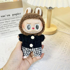 Black Twist Button + Black & White Checkered Pants