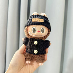 Black Wooden Button Sweater + Black Turn-Up Bear Logo Cap