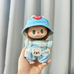 Blue Bear Overalls + Blue Heart Hat