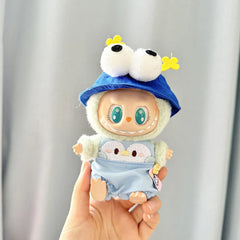 Blue Big-Eyed Hat + Pet Overalls Penguin