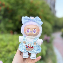 Blue Denim Overalls Set With Small Basket + White Canvas Shoes