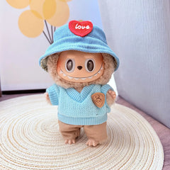 Blue Heart Hat + Sky Blue Bear Sweater