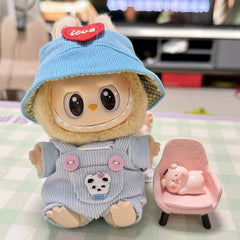Blue Pocket Suspenders + Red Heart Blue Hat