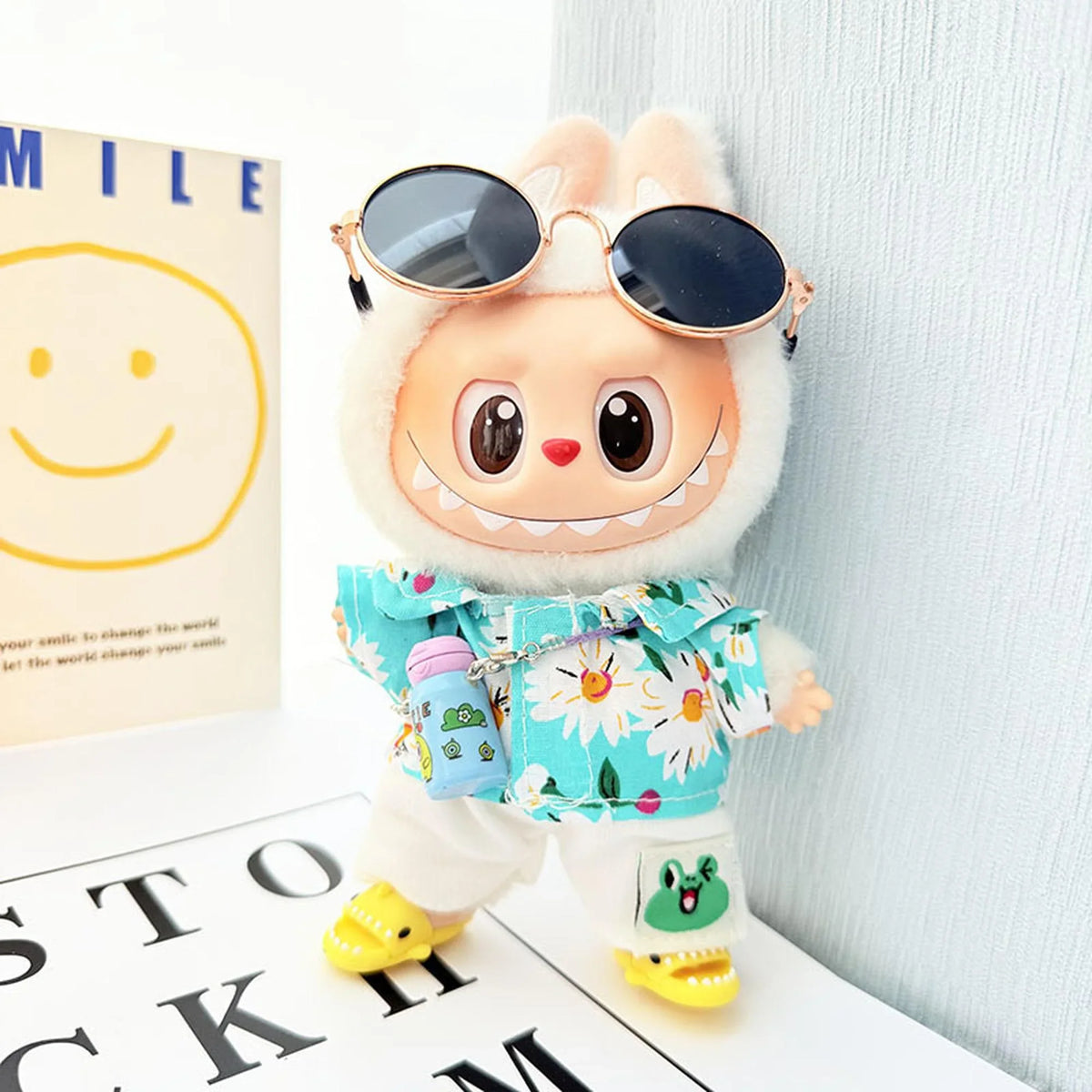 Blue Water Bottle + Yellow Shark Shoes + Sky Blue Beach Set