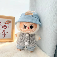 Blue Yyds Cowboy Hat + Grey Double-Buckle Circle Shirt Two-Piece Set