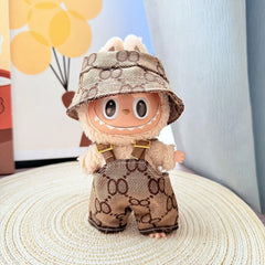 Brown 8-Grid Pattern Suit Set