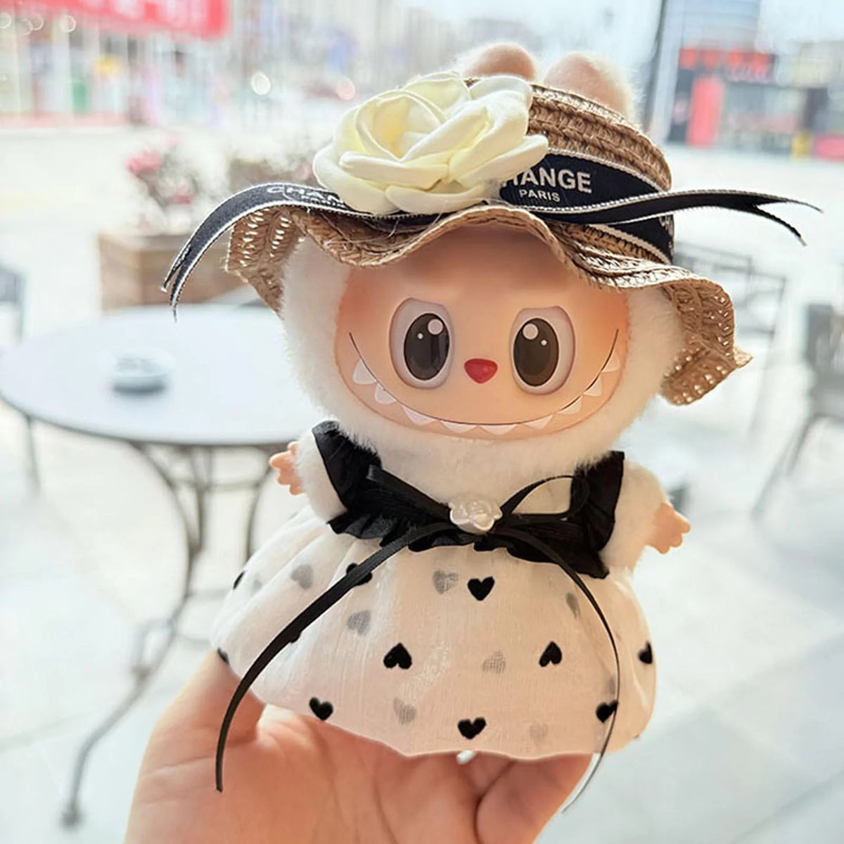 Brown Camellia Straw Hat + Camellia Heart Dress