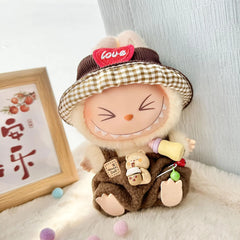 Brown Heart Hat + Brown Bottle Overalls