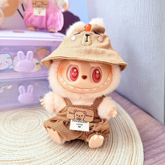 Brown Persimmon Hat + Brown Checkered Overalls
