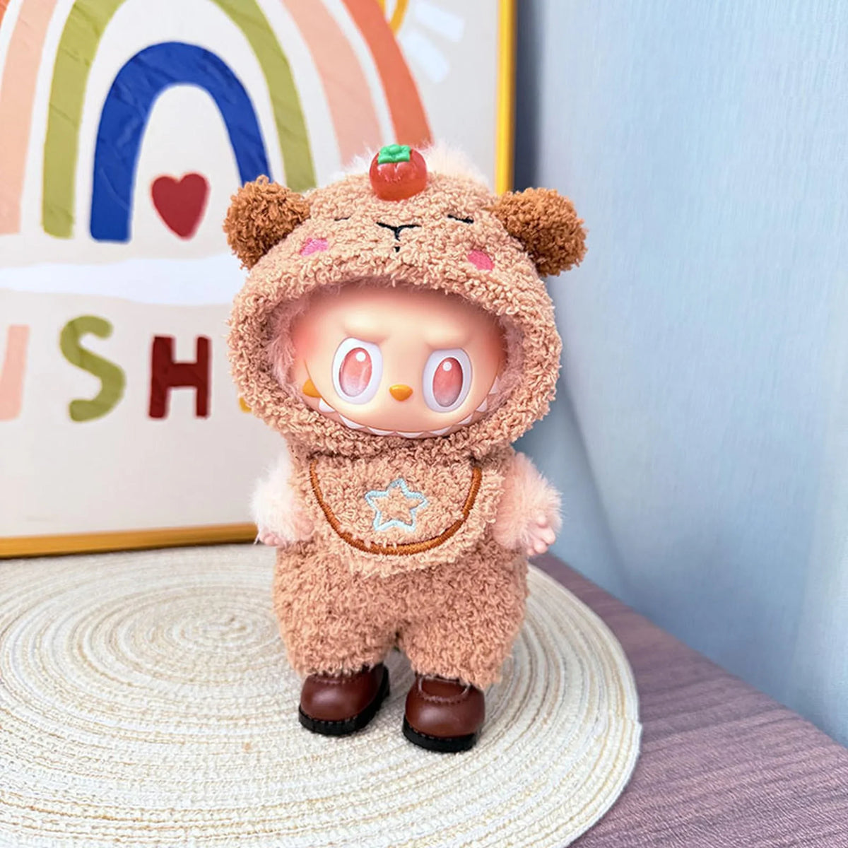 Brown Square-Toe Shoes + Cloud Knit Brown Persimmon Set