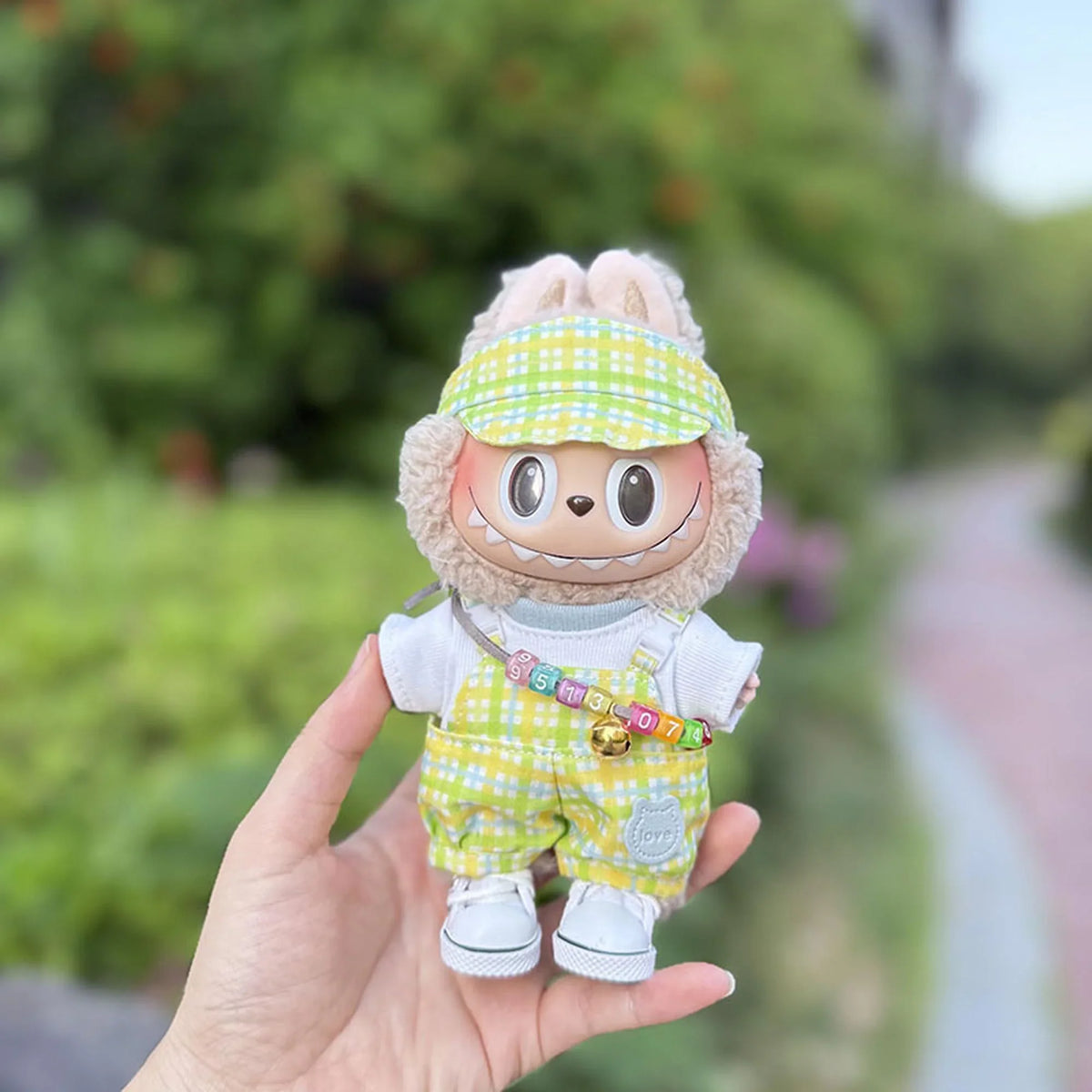 Bubblegum Green Hat + Bubblegum Green Overalls + Yellow Canvas Shoes