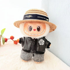 Camellia Leather Jacket Three-Piece Set