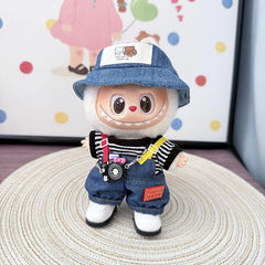 Couple Bear Hats + Colorful Suspenders Set Black White + White Square-Toe Shoes + Kd Black Camera
