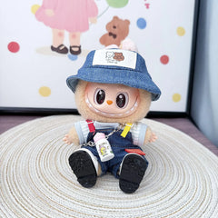 Couple Bear Hats + Colorful Suspenders Set Blue + White Canvas Shoes + White Water Bottle