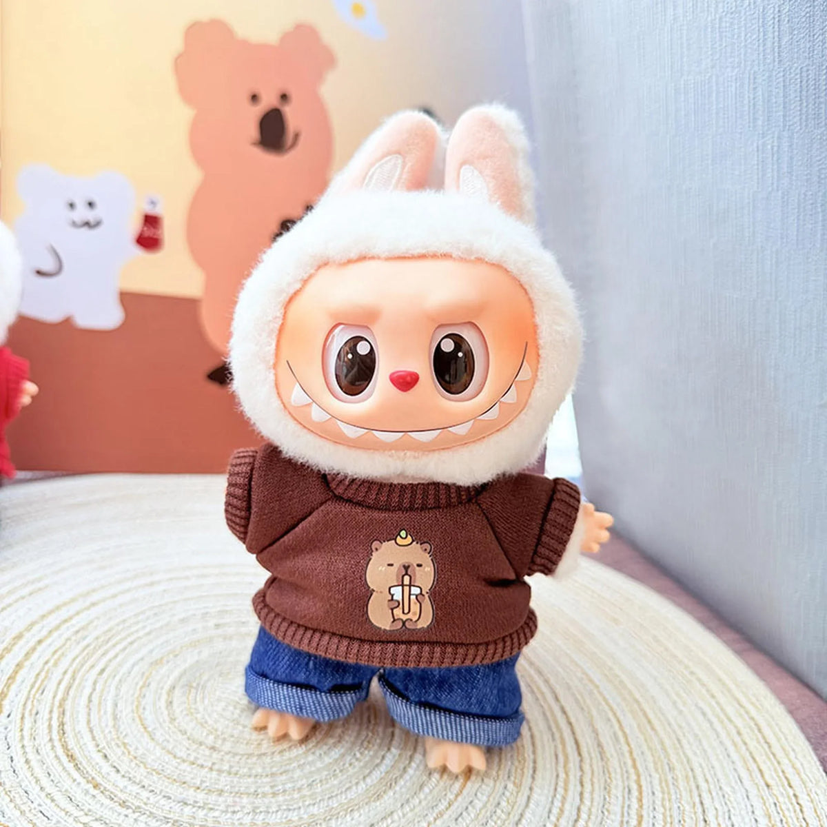 Cute Bear Hoodie Set For Milk Tea Lovers