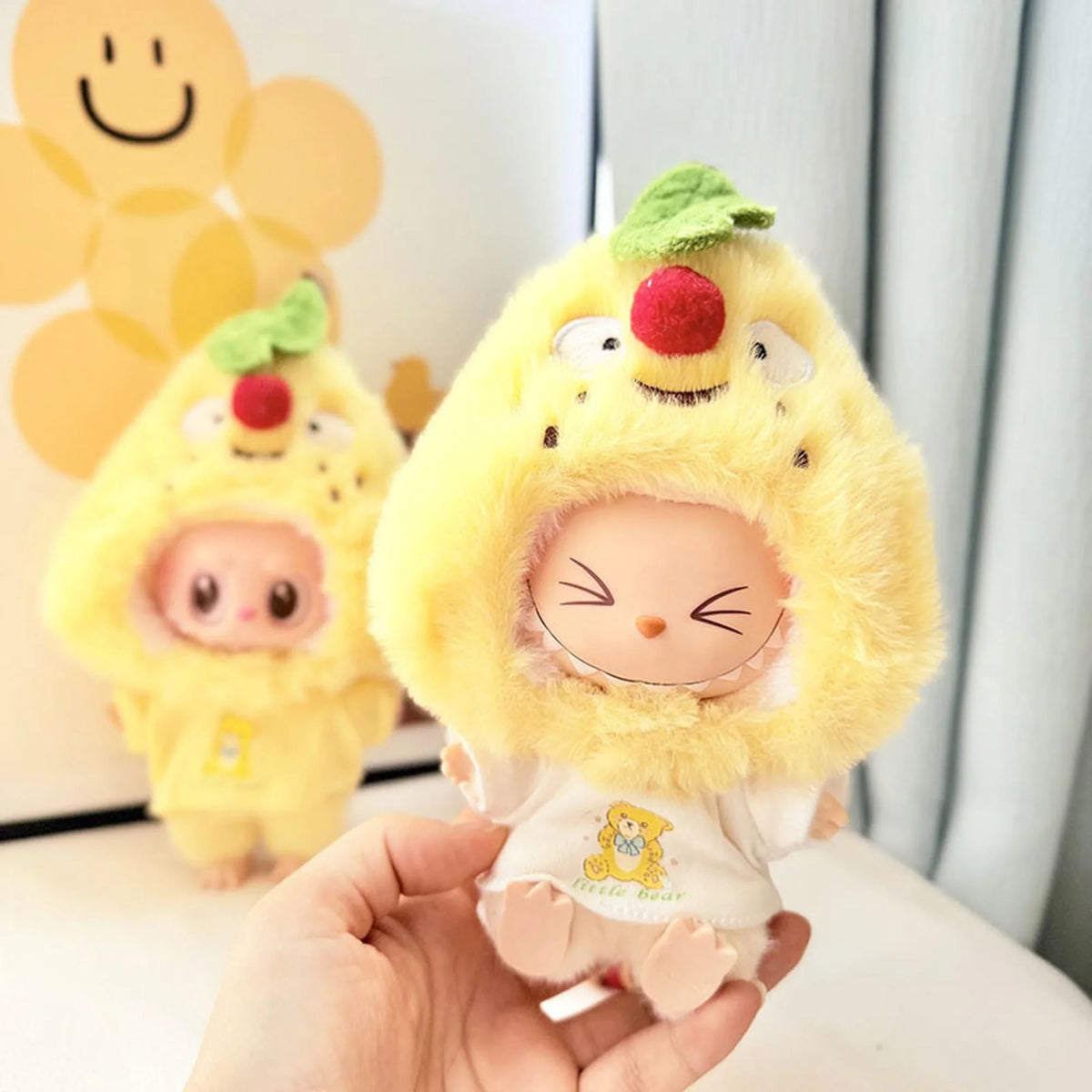 Cute Bear White Tee + Sweet Pear Big-Eye Hat