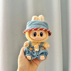 Denim Hat With Blue And Red Trim + Musical Cowboy Bear Charm