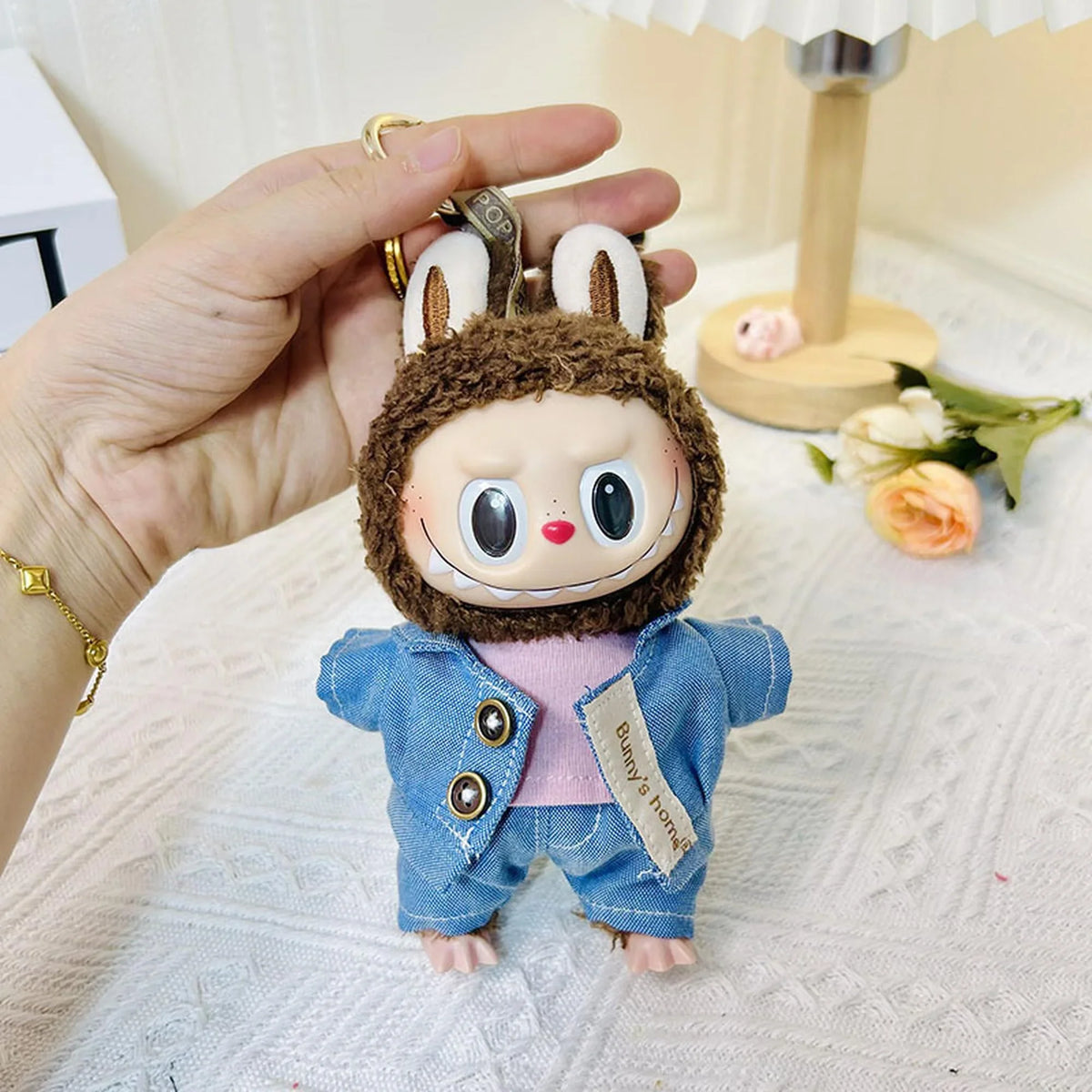 Double Button Denim Shirt Three-Piece Set