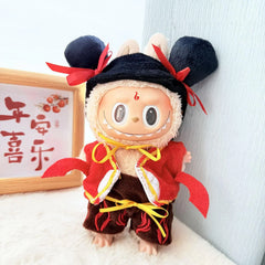 Embroidered Bun Hairstyle Nezha Costume Set