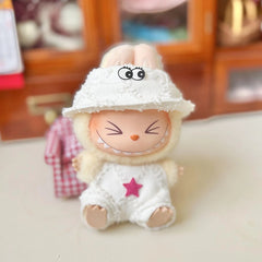 Fluffy White Fisherman Hat Set