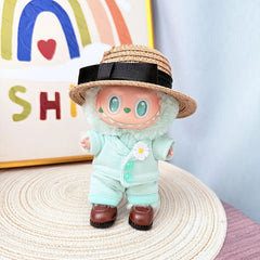 G-Dragon Green Suit Set + Flat-Brim G-Dragon Hat + Brown Square-Toe Shoes