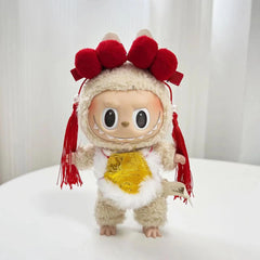Golden Lined Yellow Bellyband + Pair Of Red Hairpins
