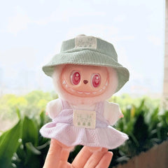 Green Bunny Hat + Refreshing Suspendered Dress Set In Purple