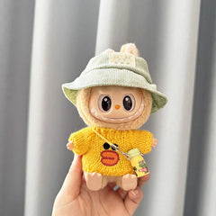 Green Bunny Hat + Yellow Duck Sweater + Yellow Water Bottle