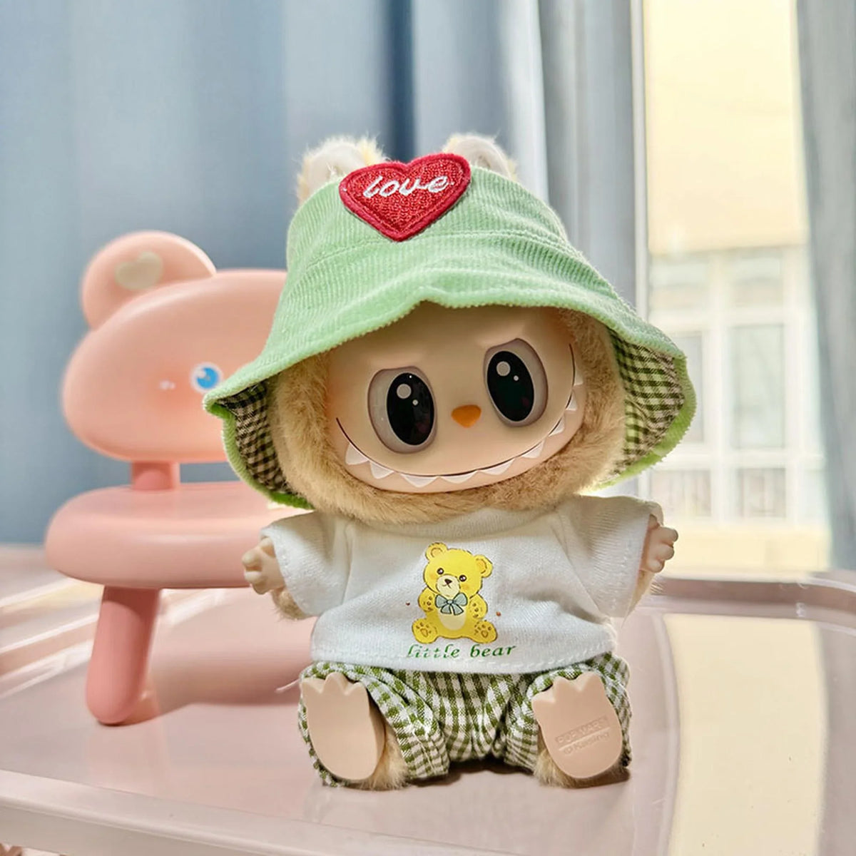 Green Checkered Bear Three-Piece Set