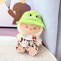 Green Dino Hat + Cherry Leopard Outfit