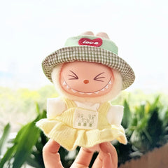 Green Heart Hat + Refreshing Sleeveless Dress Set In Yellow