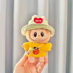 Green Heart Hat + Yellow Duck Sweater + Yellow Water Bottle