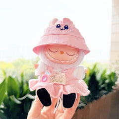 Kd Powder Camera + White Canvas Shoes + Pink Bunny Hat + Refreshing Overalls Set In Pink