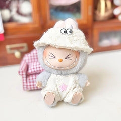 Khaki Fisherman Hat Set With Fuzzy Pom-Pom