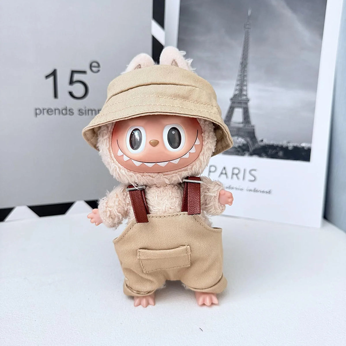 Khaki Pocket Belt Overalls Set