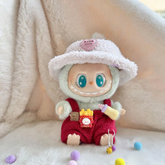 New Pink Diamond Hat + Bottle Accessory Overalls In Red