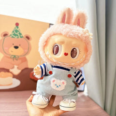 Oversized White Canvas Sneakers + Ocean Bear Overalls Set